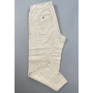 Talbot's Signature 100% Linen Wide Leg Crop Casual Pants. Greige, Women's 8. GUC